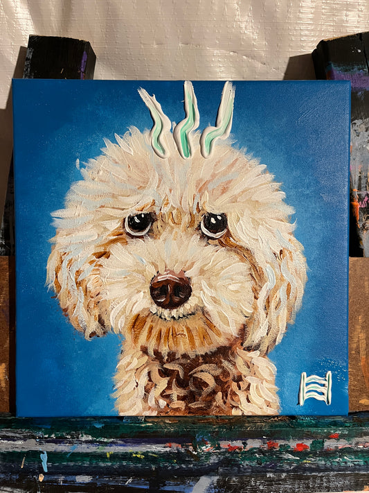 Cotton Ball Lou (12” x 12”)