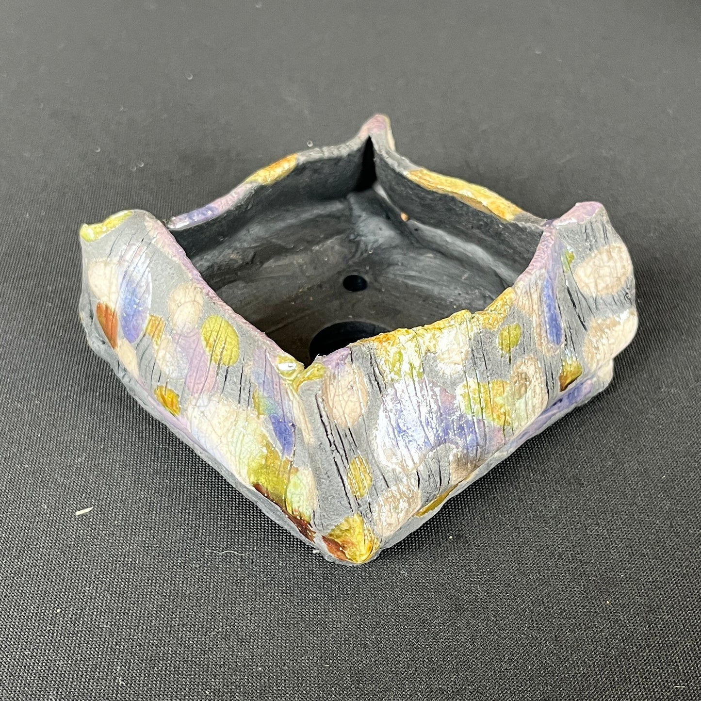 Raku Succulent/Bonsai Pot #7 (No Plant)